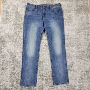 American Eagle Jeans Mens 36x34 Blue Slim Straight Distressed Denim Casual